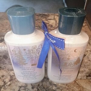 Bath & Body  Works Frosted Coconut Snowball And Sweater Weather Lotion New.